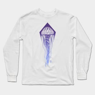 Deep Jellyfish Gradient Design Long Sleeve T-Shirt